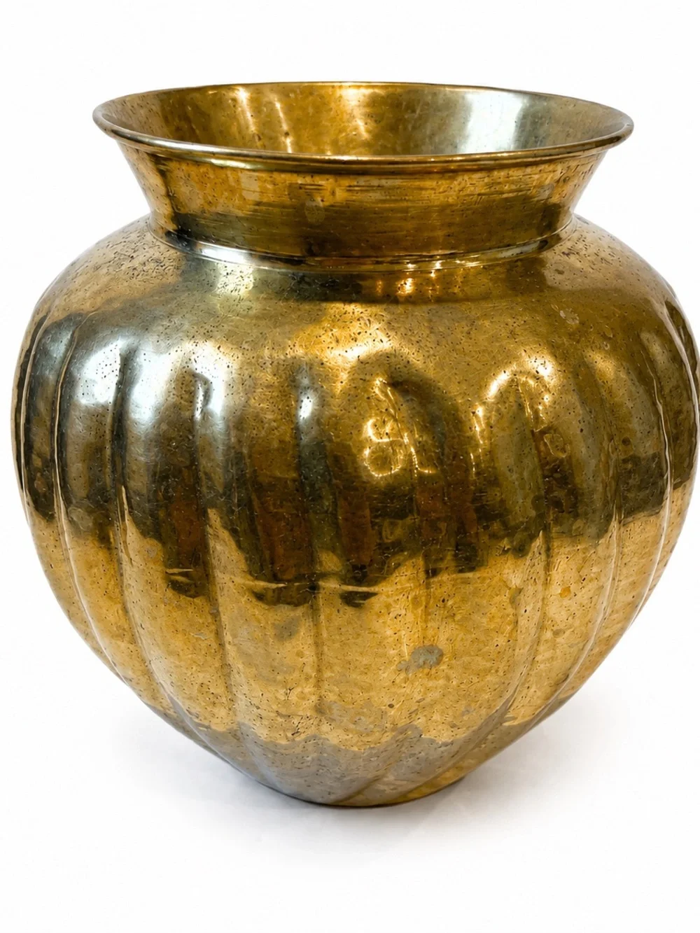 BEAU! Heavy Hammered Brass (2lbs) Solid Brass Decorative Vase Table Decor